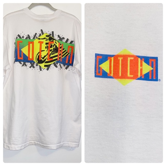 Vintage Other - Vintage 80s? Gotcha Neon Graphic Surf T Shirt XL